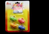 Pretty 3 Colors 6Pcs Spiral Birthday Candles With Airplane Shaped Plastic Holder