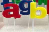 Dripless Alphabet Letter Candles With White Plastic Holder For Birthday Party