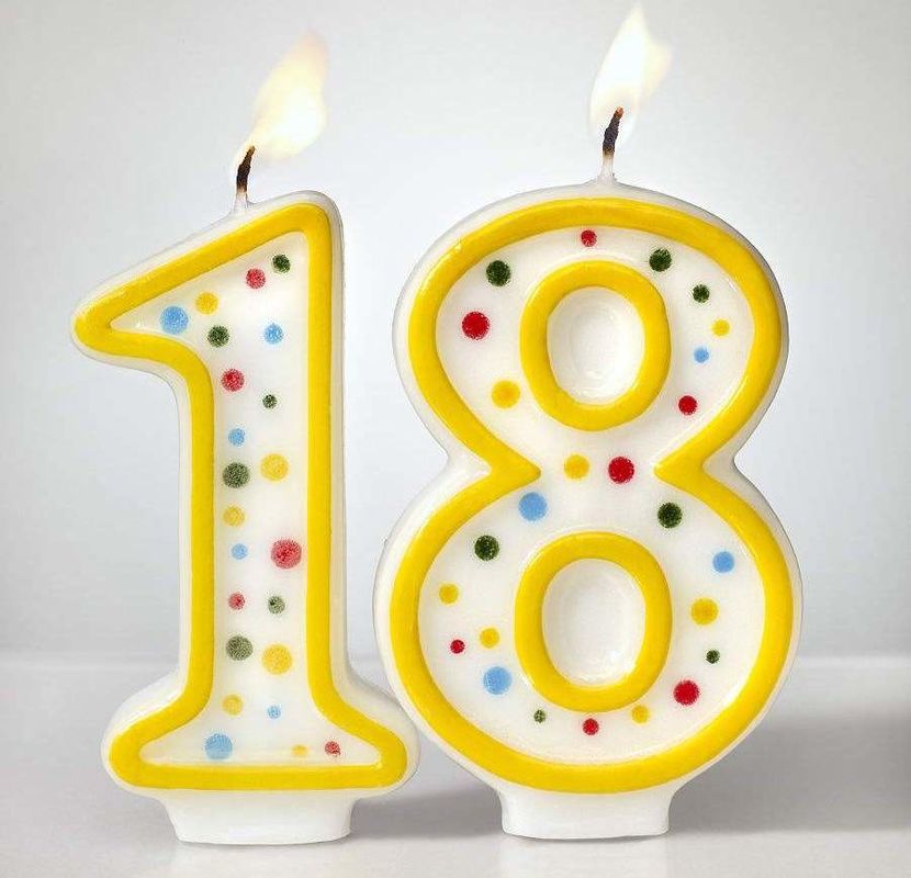 Custom Arabic Number Birthday Candles 1 To 18 With Colorful Dot No Harmful