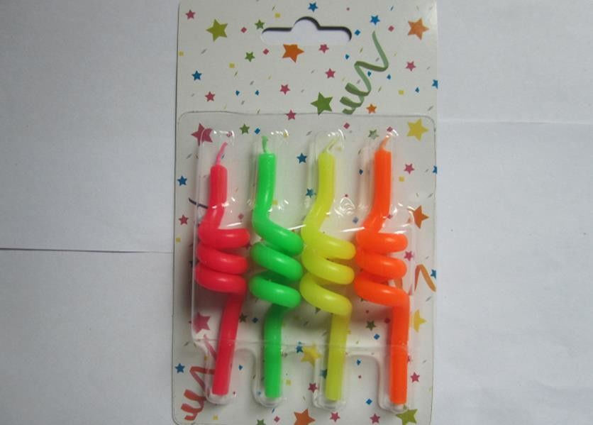 Spring Shaped Twisted Birthday Candles For Cake Decoration Odorless